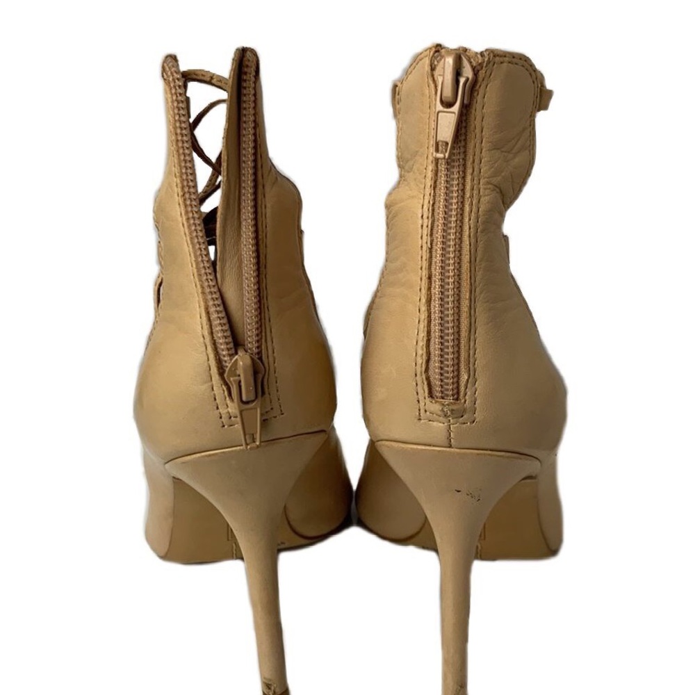 Vince Camuto Sandria Peep Toe Lace-up Stiletto Heels Zipper Shoes Women's 9M - Picture 6 of 12